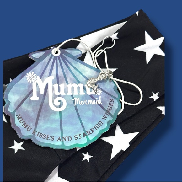 NWT Show Me Your Mumu Mermaid Black and White Stars Bikini Bottoms. Medium ๐ - Picture 4 of 9